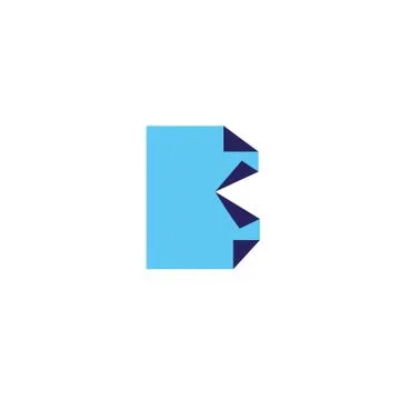 Letter B logo. Design template elements, paper. 스톡 일러스트