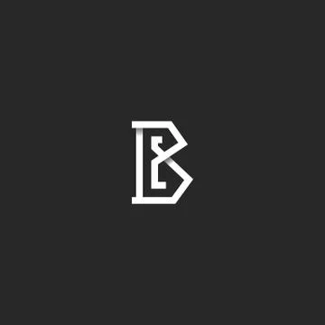 Letter B logo initial monogram idea, black and white angular overlapping line Stock Illustration