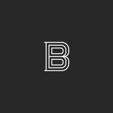 Letter B logo medieval monogram. Initial for business card simple emblem. Cre Stock Illustration