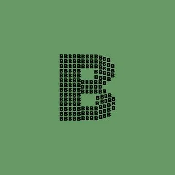 Letter B logo with pixel pattern Illustrazione stock