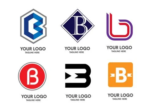 Letter B logo set vector Stock Illustration