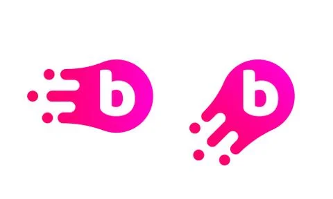 Letter B logo template of abstract liquid bubble shape for modern company. Ve Illustrazione stock