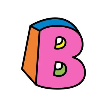 Letter B logo vector colorful playful isolated on white background Stock Illustration