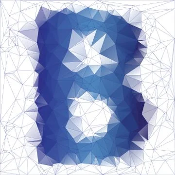 Letter B low poly design Stock Illustration