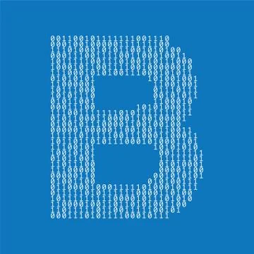 Letter B made from binary code digits. Technology background イラスト素材