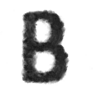 Letter B made from black clouds on a white background. Stock Illustration