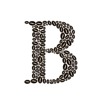 Letter b made of coffee beans vector set 库存插图