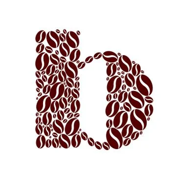 Letter b made of coffee beans vector set Illustrazione stock