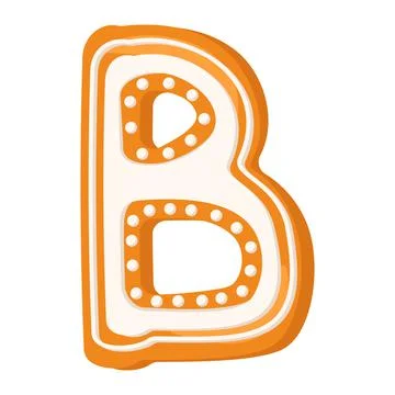 Letter B made from glazed gingerbread Stock Illustration