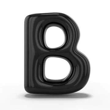 Letter B made of inflatable balloon isolated on white background. 3D Stock Illustration