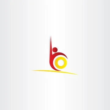 Letter b man vector icon Illustrazione stock