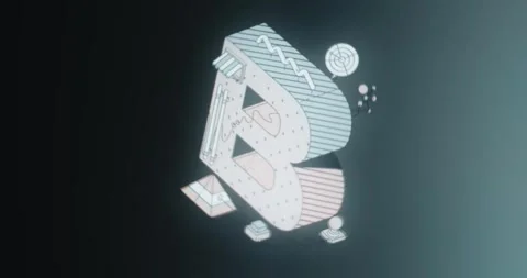 Letter B in a Memphis style Stock Footage 314854374