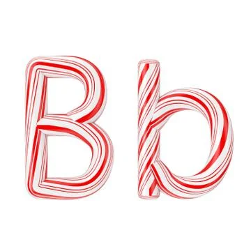 Letter B Mint Candy Cane Alphabet Collection Striped in Red Christmas Colour  Stock Illustration