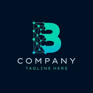 Letter B Molecule Logo, Bio tech Connect Dots Science Technology Logo Design  Stock Illustration
