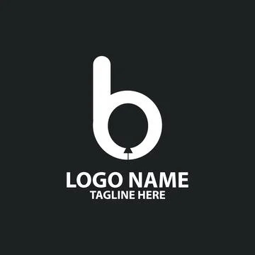 Letter B negative space balloon logo Stock Illustration