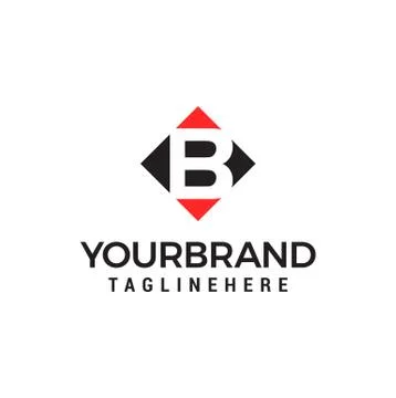 Letter B negative space square logo vector design template Stock Illustration