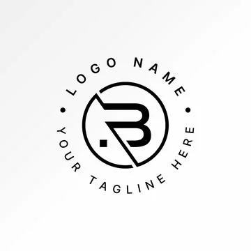 Letter B or 3 font cut circle line tech sport typogrphy monogram style brand Illustrazione stock
