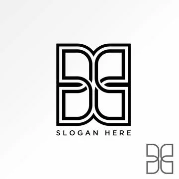 Letter B or BB font twin line motif pattern flip connect typography monogram Stock Illustration
