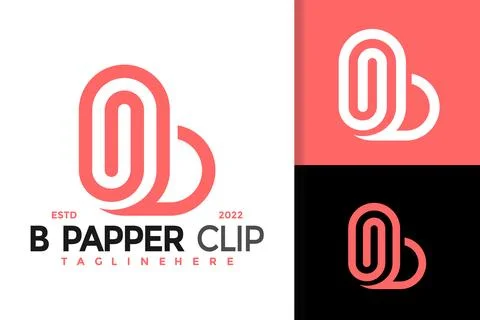 Letter B Papper Clip Logo Design, brand identity logos vector, modern logo, L イラスト素材
