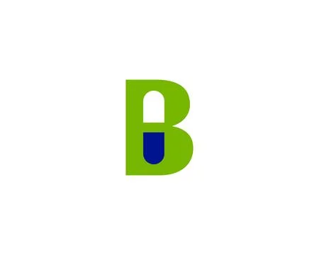 Letter B with pharmacy vector logo Stock Illustration