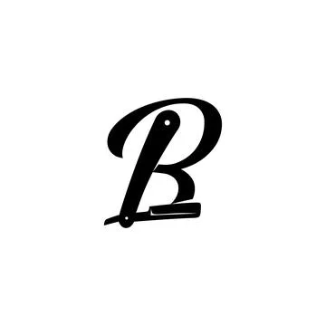 Letter B Razor Logo Stock Illustration