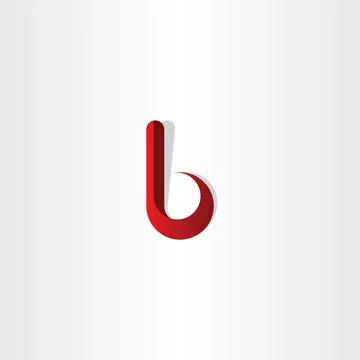 Letter b red gradient logotype Stock Illustration