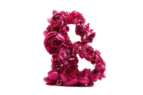 Letter B in red. Spring mood. Alphabet. Creative letters. Letter B Stock Photos
