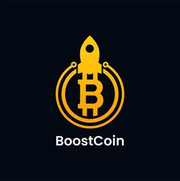 Letter B Rocket Boost Coin Logo Design Stock Illustration