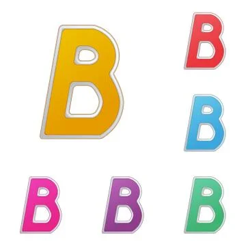 Letter B, set of colour variants, on a white background. Vector Stock Illustration