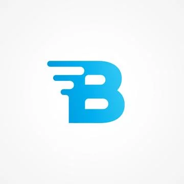 Letter B shape streaking with fluid effect. Initial alphabet logo design te.. Illustrazione stock