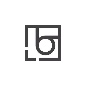 Letter b square rotate motion lines logo vector Stock Illustration