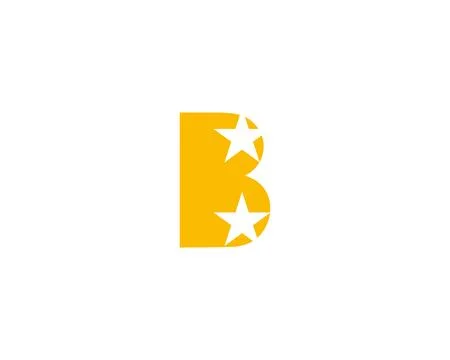 Letter B with star light symbol logo vector Stock Illustration