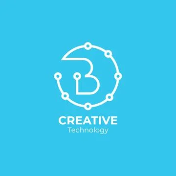 Letter B technology logo design inspiration. Stock Illustration