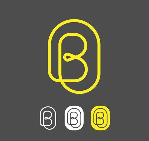 Letter B with thin geometric lines Stock Illustration