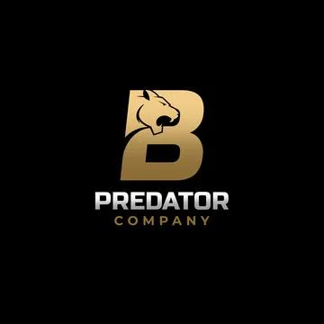Letter B Tiger, Predator Logo Design Vector Stock Illustration