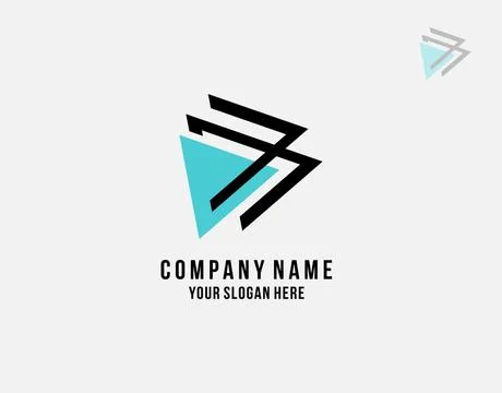 Letter B Triangle logotype on white background in vector illustration Stock Illustration