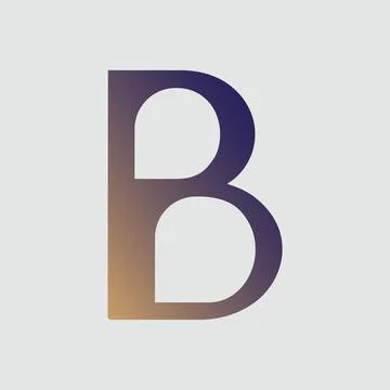 Letter B typography logo design template element. Gradient color letter B Stock Illustration