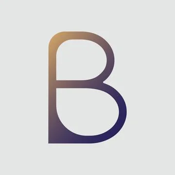 Letter B typography logo design template element. Gradient color letter B Stock Illustration