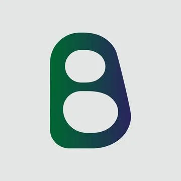 Letter B typography logo design template element. Gradient color letter B Stock Illustration