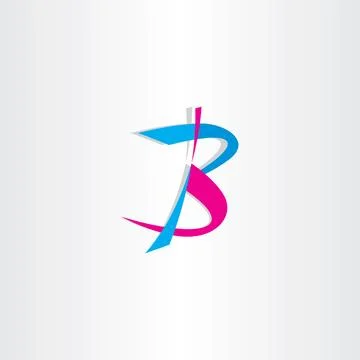 Letter b vector logo cyan magenta icon Stock-Illustration