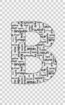 Letter B From Words Transparent Background Stock Illustration