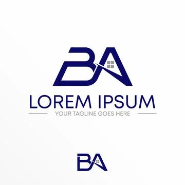 Letter BA free logo vector stock. Window abstract design concept. Stock Illustration