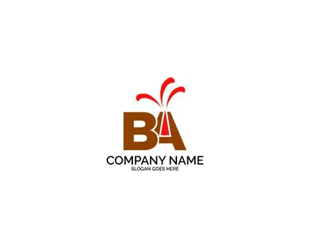 Letter BA Volcano Vector Logo Design Element Stock Illustration