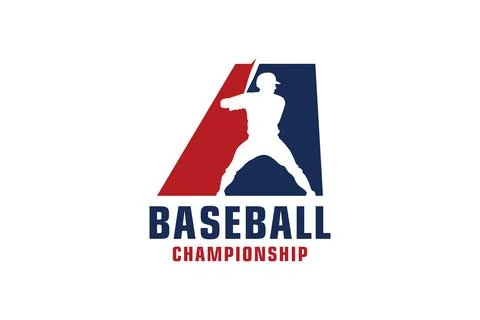 Letter A with Baseball Logo Design. Vector Design Template Elements for Spo.. Stock Illustration