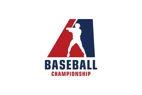 Letter A with Baseball Logo Design. Vector Design Template Elements for Spo.. Stock Illustration