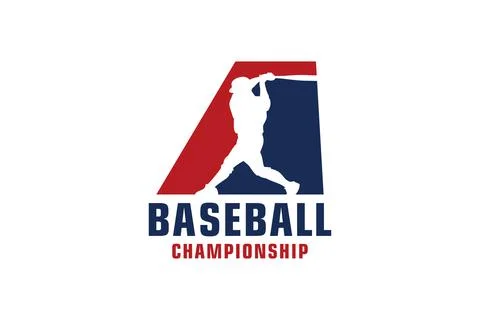 Letter A with Baseball Logo Design. Vector Design Template Elements for Spo.. Illustrazione stock