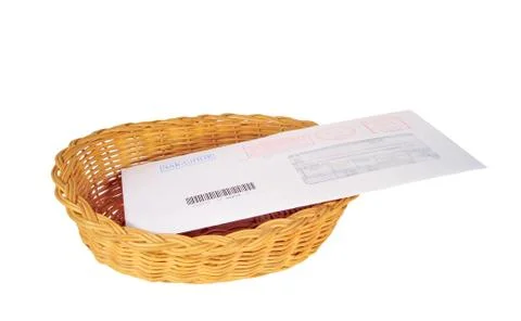 Letter in the basket 스톡 사진