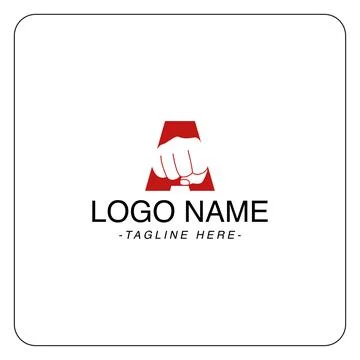Letter A Battle logo design template Stock Illustration