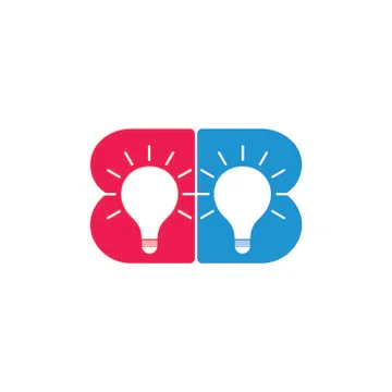 Letter bb light bulb creative logo vector Illustrazione stock