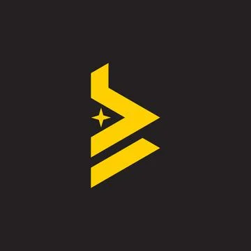 Letter bb star simple geometric lines logo vector Stock Illustration